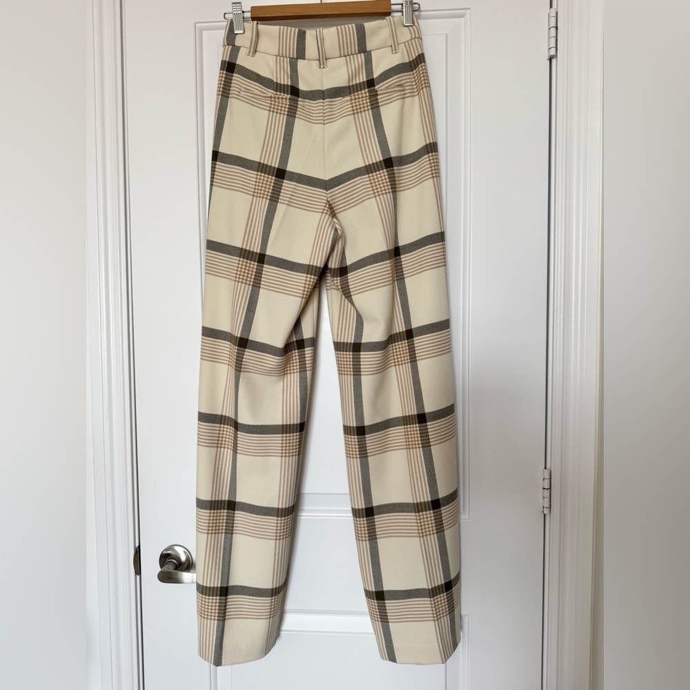 Wilfred Cream Plaid Wide-Leg Trousers - Picture 2 of 11